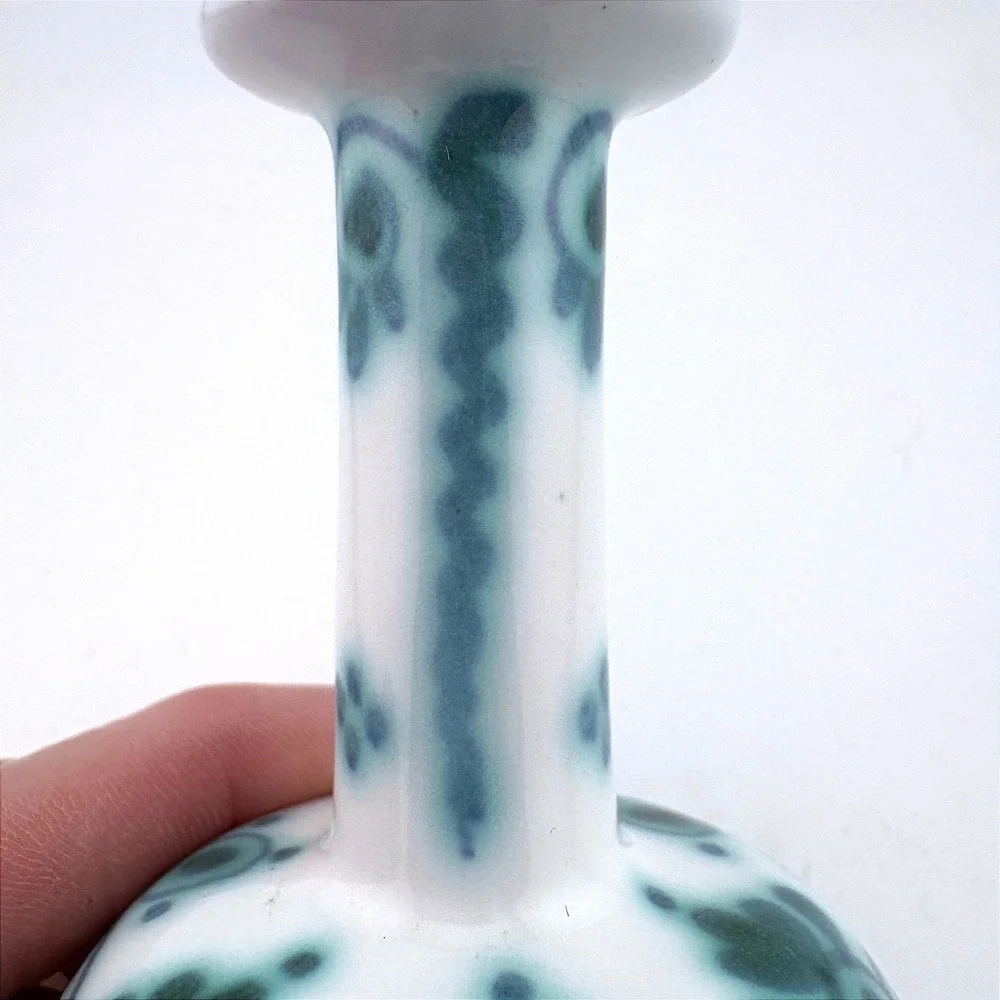 Rare Vintage Delft Delvert Pattern Hand Painted Ceramic Bud Vase 1970